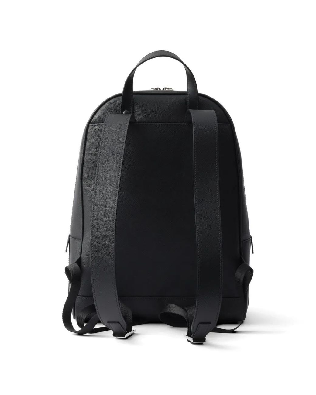 Prada Black Saffiano Leather Compact Backpack for men