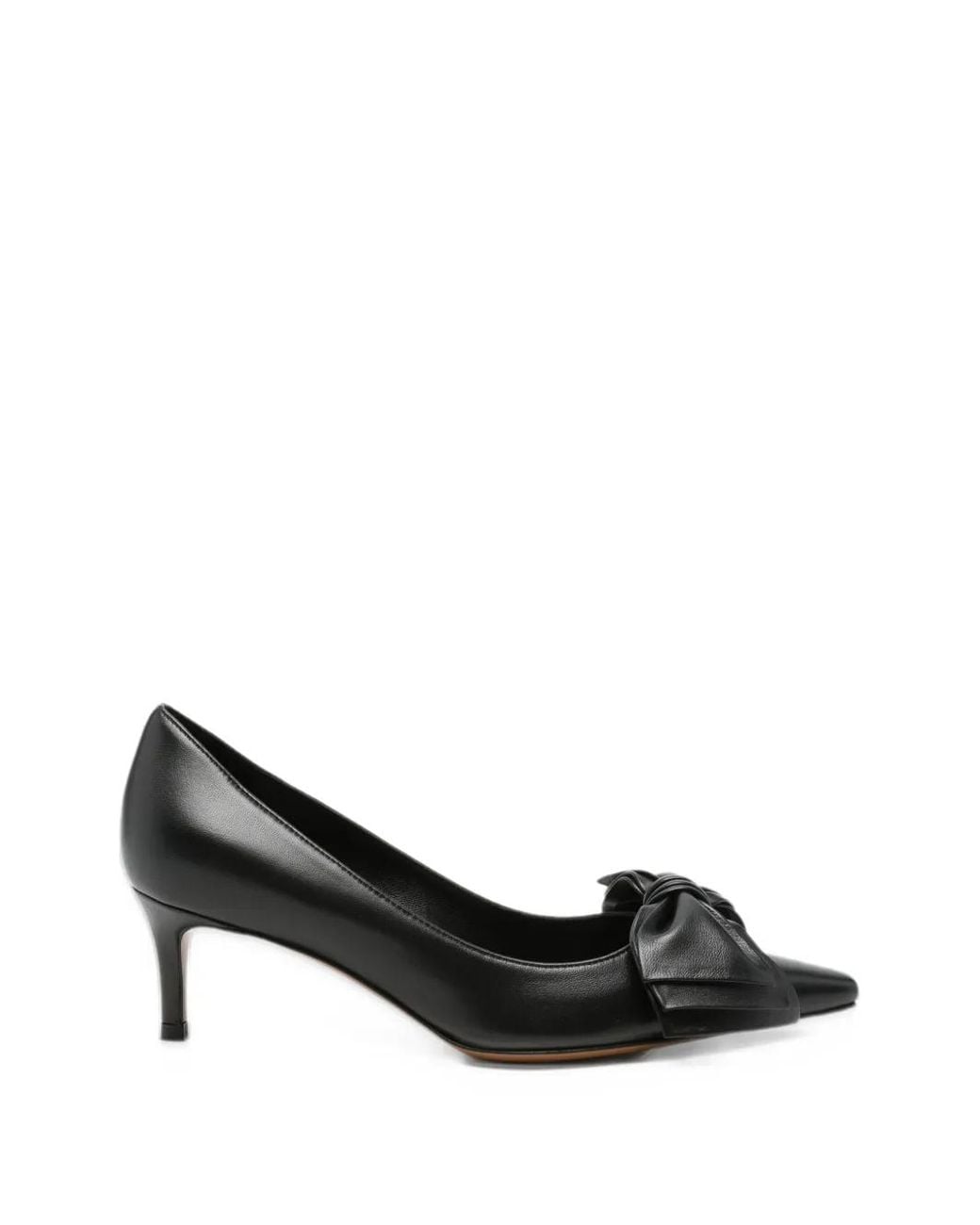 Roberto Festa Black Bow-Detail Leather Pumps