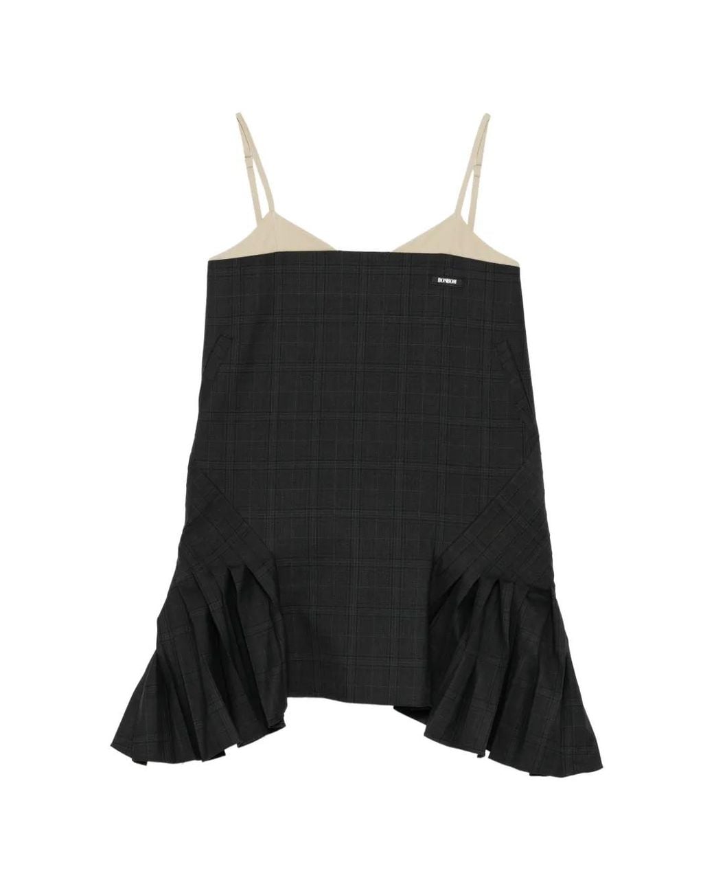 BONBOM Black Fake-Layering Mini Dress