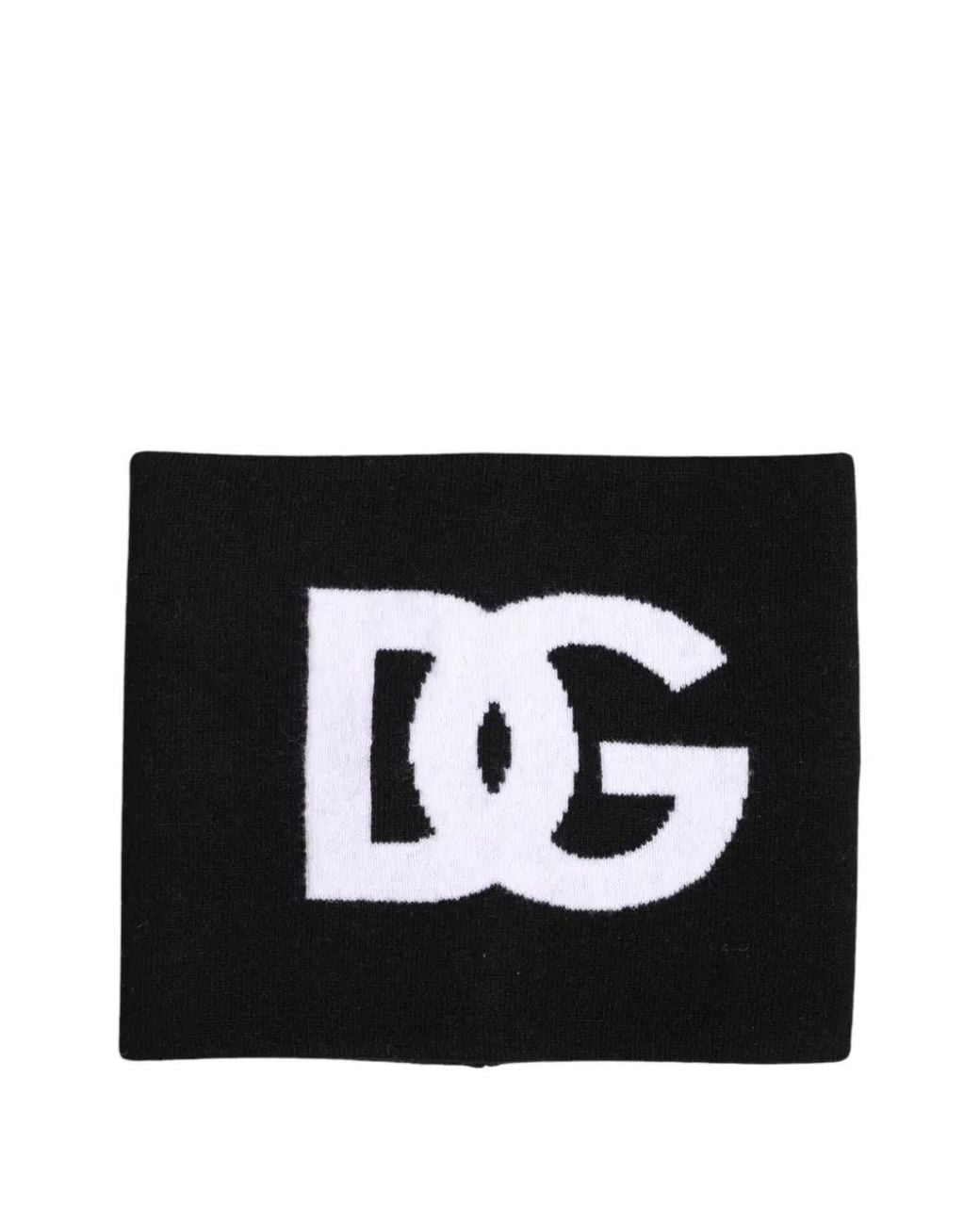 Dolce & Gabbana Black Logo-Knit Neck Warmer for men