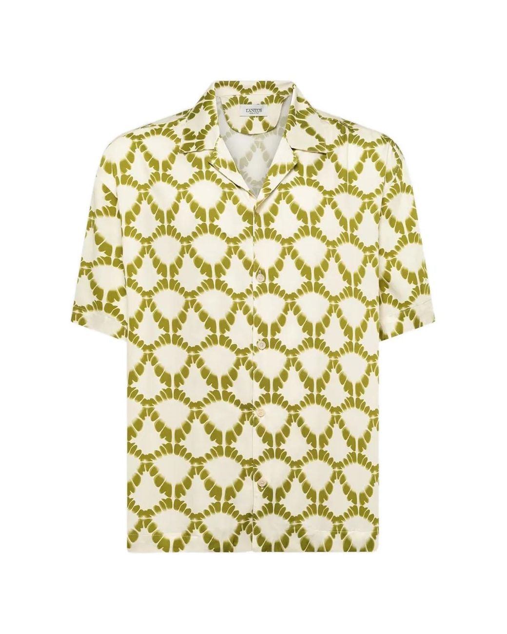 Laneus Yellow Patterned Shirt for men