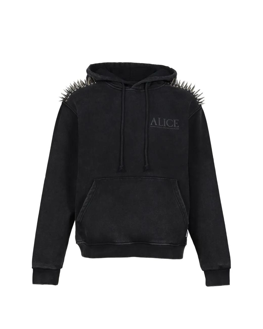 ALICE HOLLYWOOD Black Deegan Stud-Embellished Hoodie for men