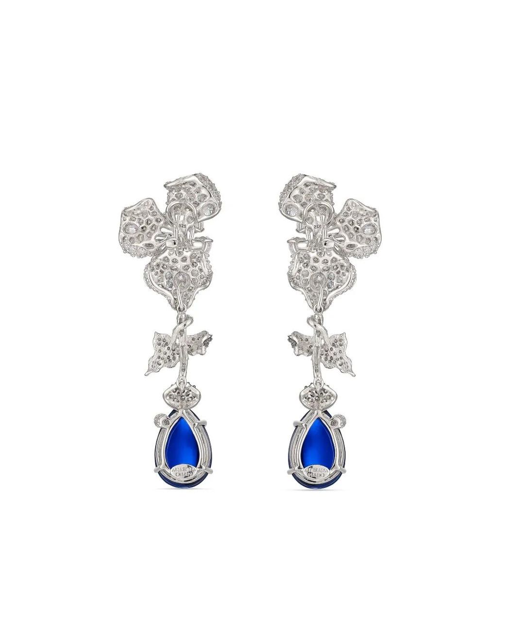 Anabela Chan Blue 18Kt Vermeil Orchid Sapphire And Diamond Earrings