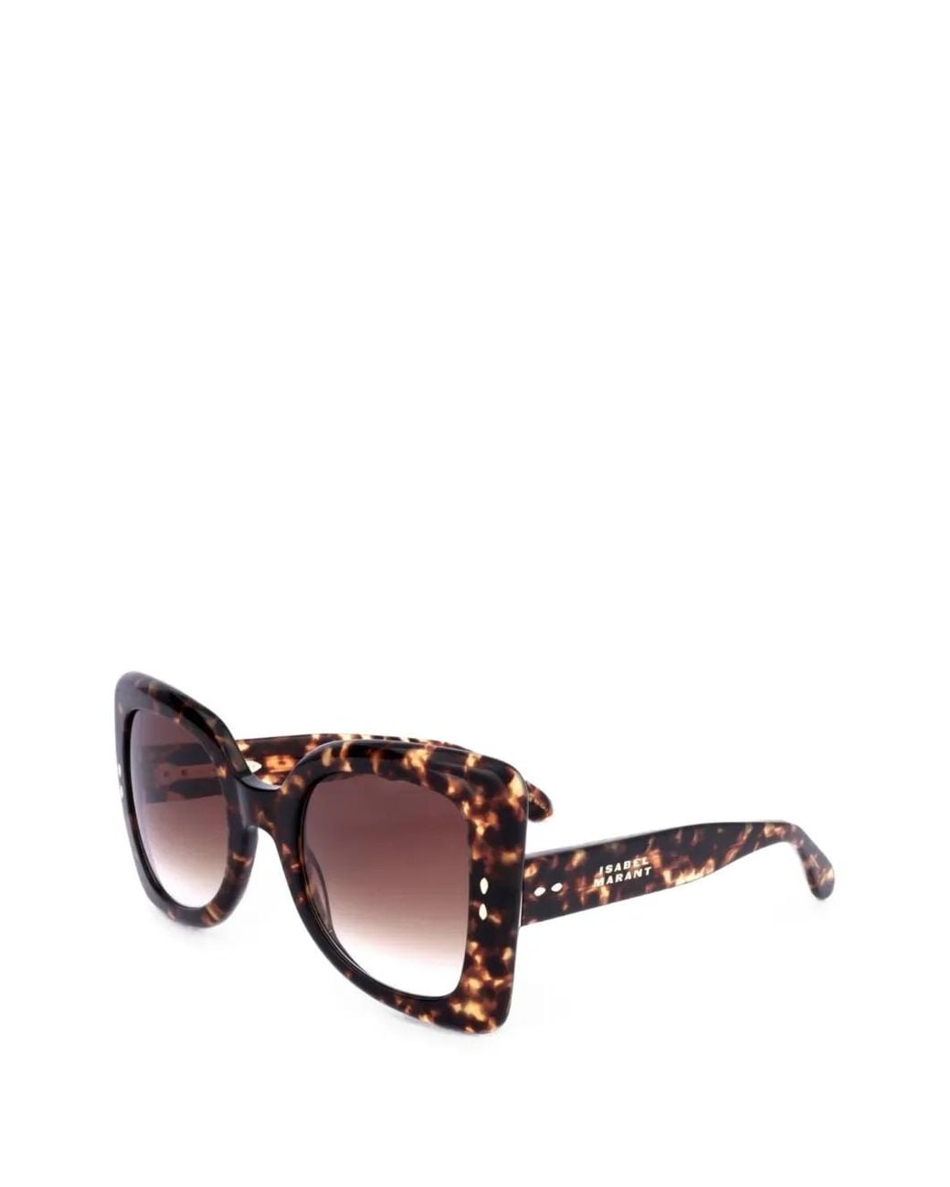 Isabel Marant Pink Square-Frame Tortoiseshell-Effect Sunglasses