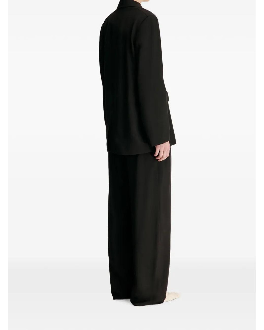 Loulou de Saison Black Regan Double-Breasted Notch-Lapels Jacket