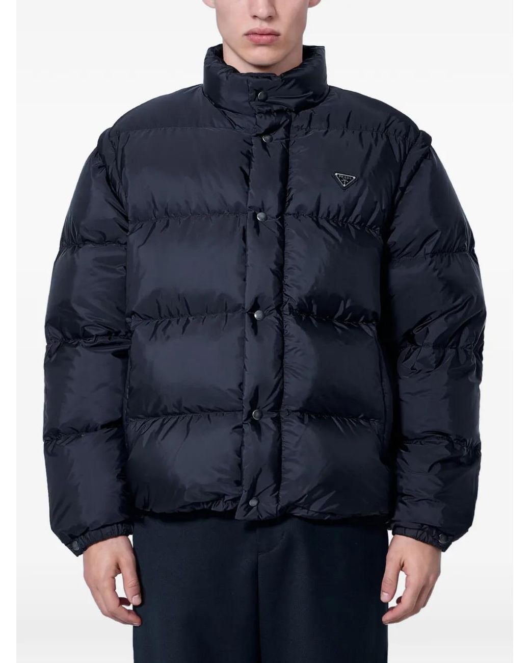 Prada Blue Medium-Weight Re-Nylon Down Jacket for men