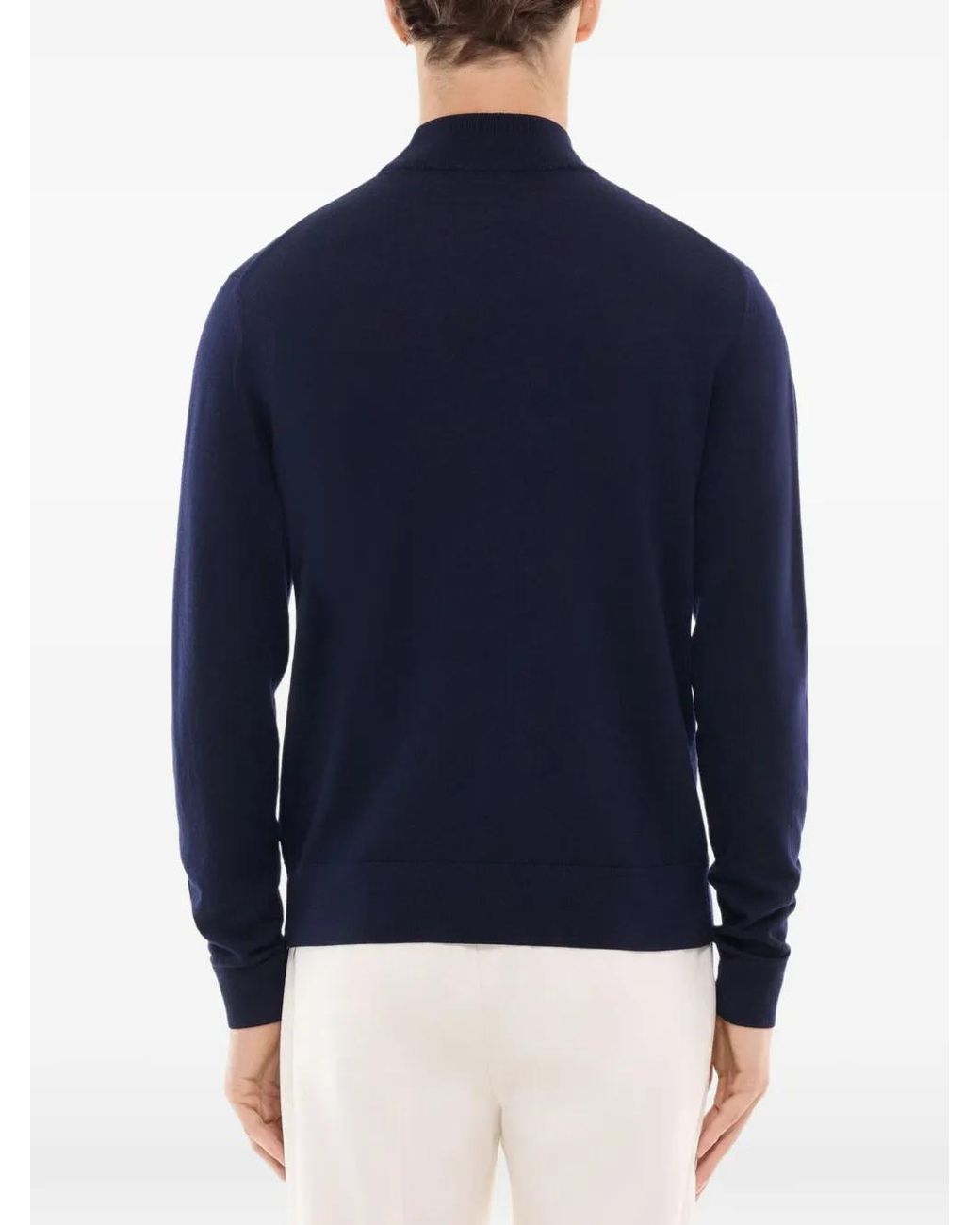 Fursac Blue Mock-Neck Wool Sweater for men