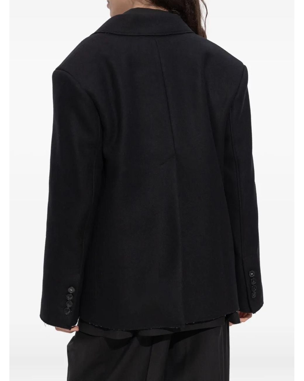 Victoria Beckham Blue Raw-Cut Blazer