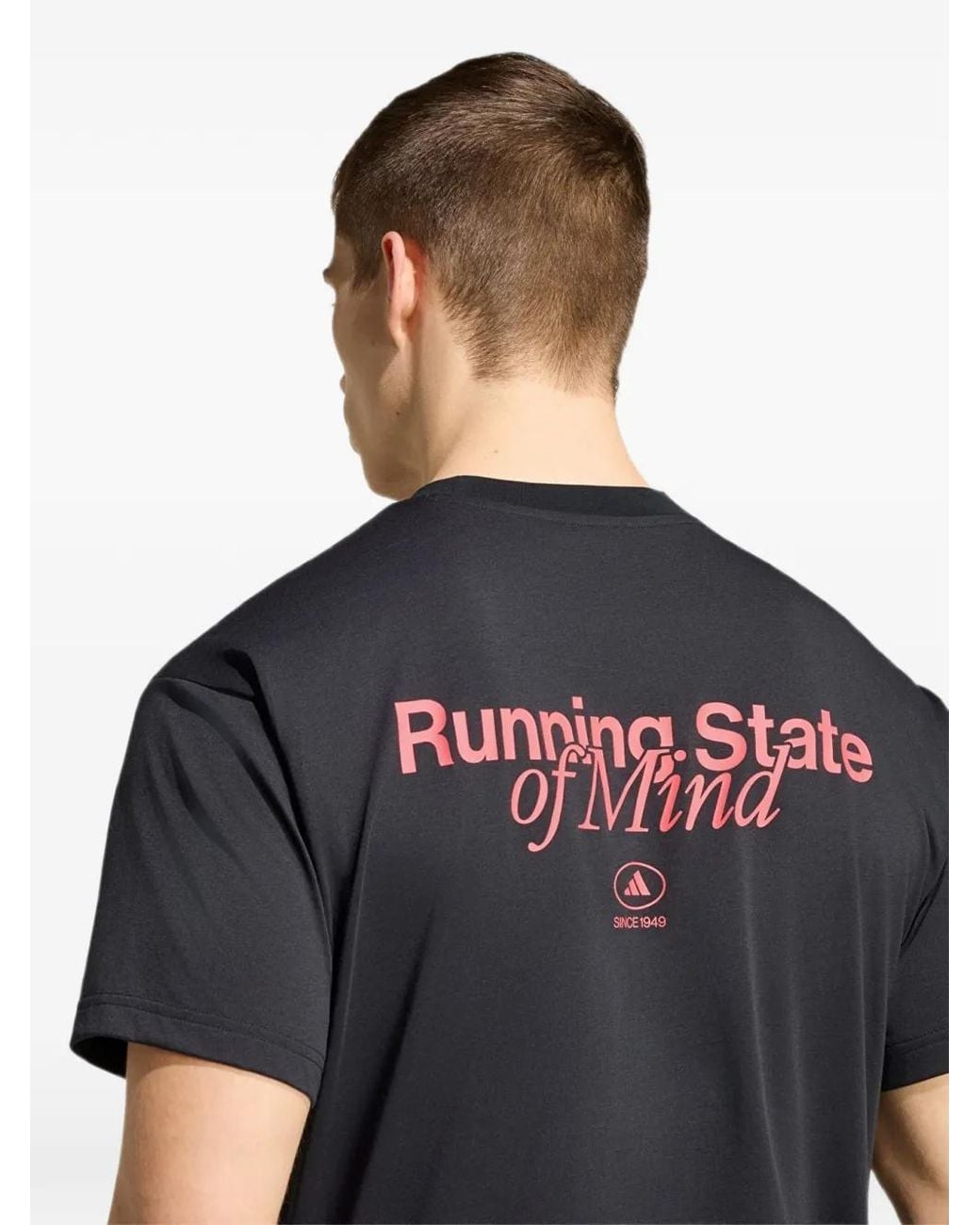 Adidas Black Running State Of Mind Graphic-Print T-Shirt