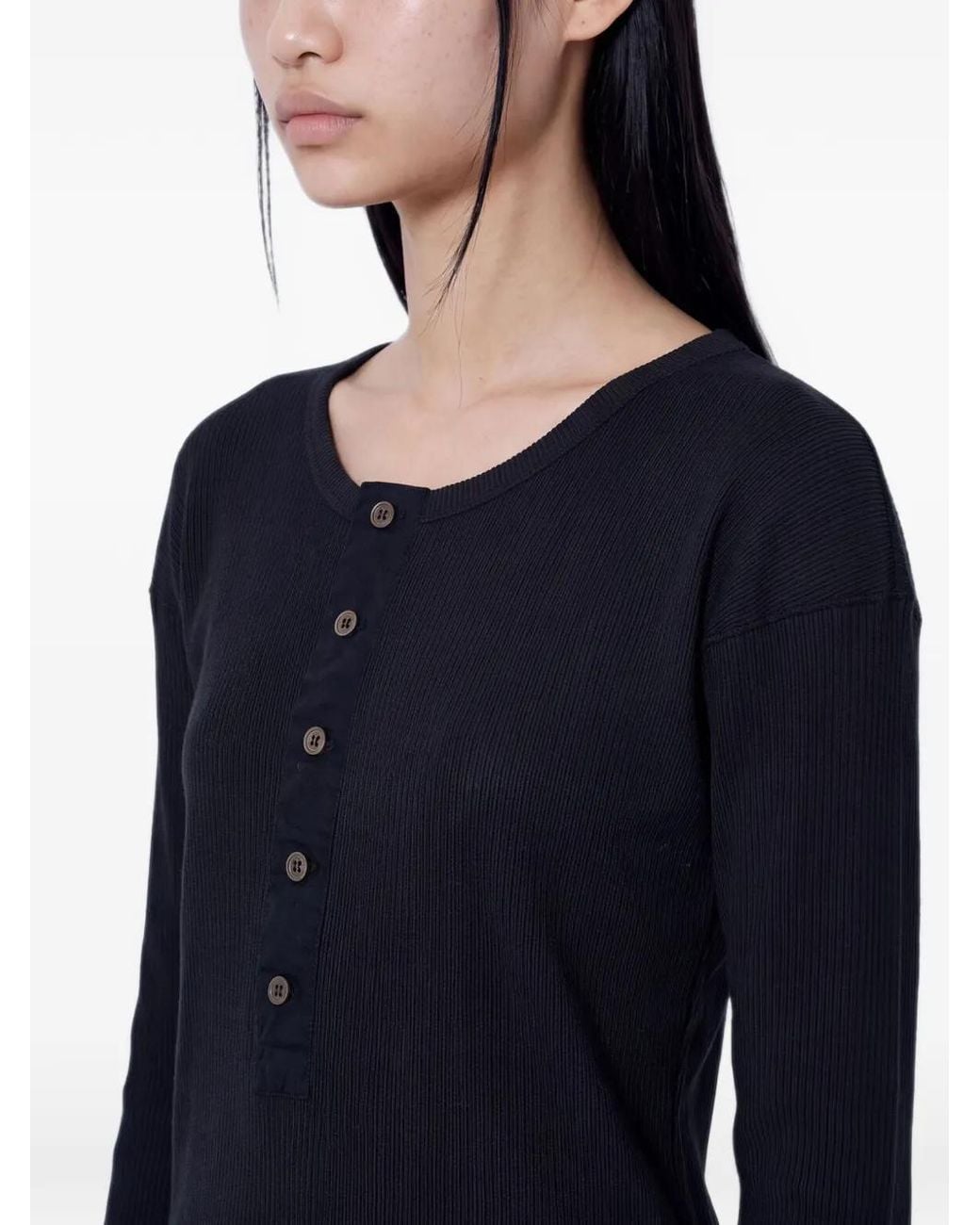Our Legacy Blue Gentle Henley Longsleeve Top