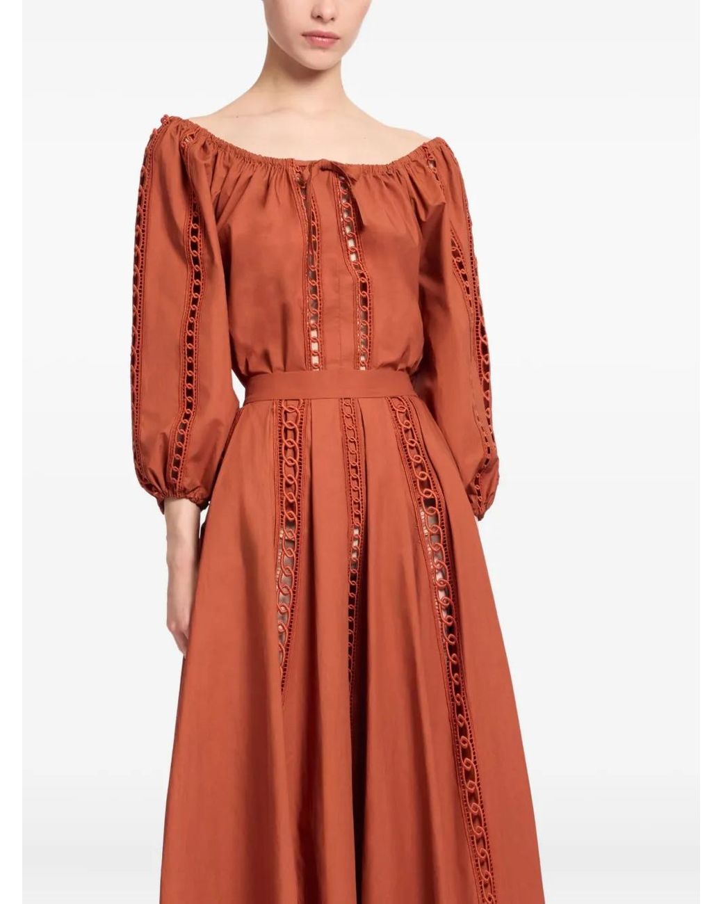 Elie Saab Red Blouse En Coton Biologique