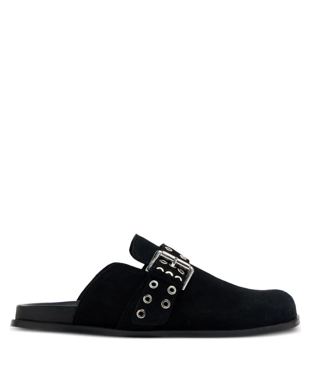 Alohas Black Halia Eyelet-Embellished Mules