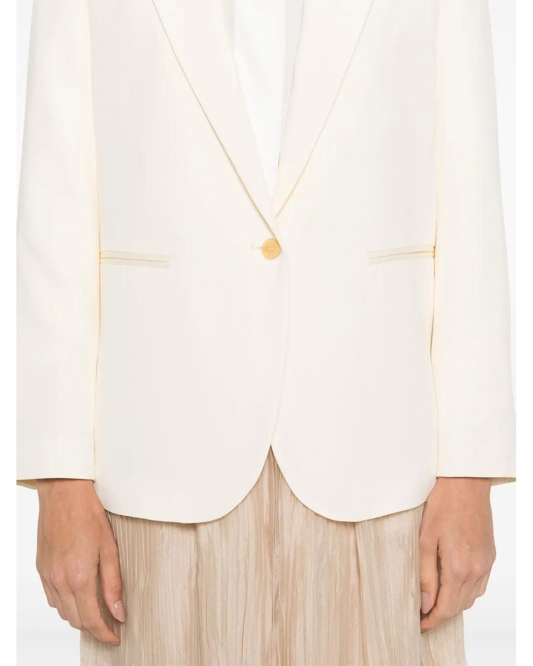 Forte_forte White Single-Breasted Blazer