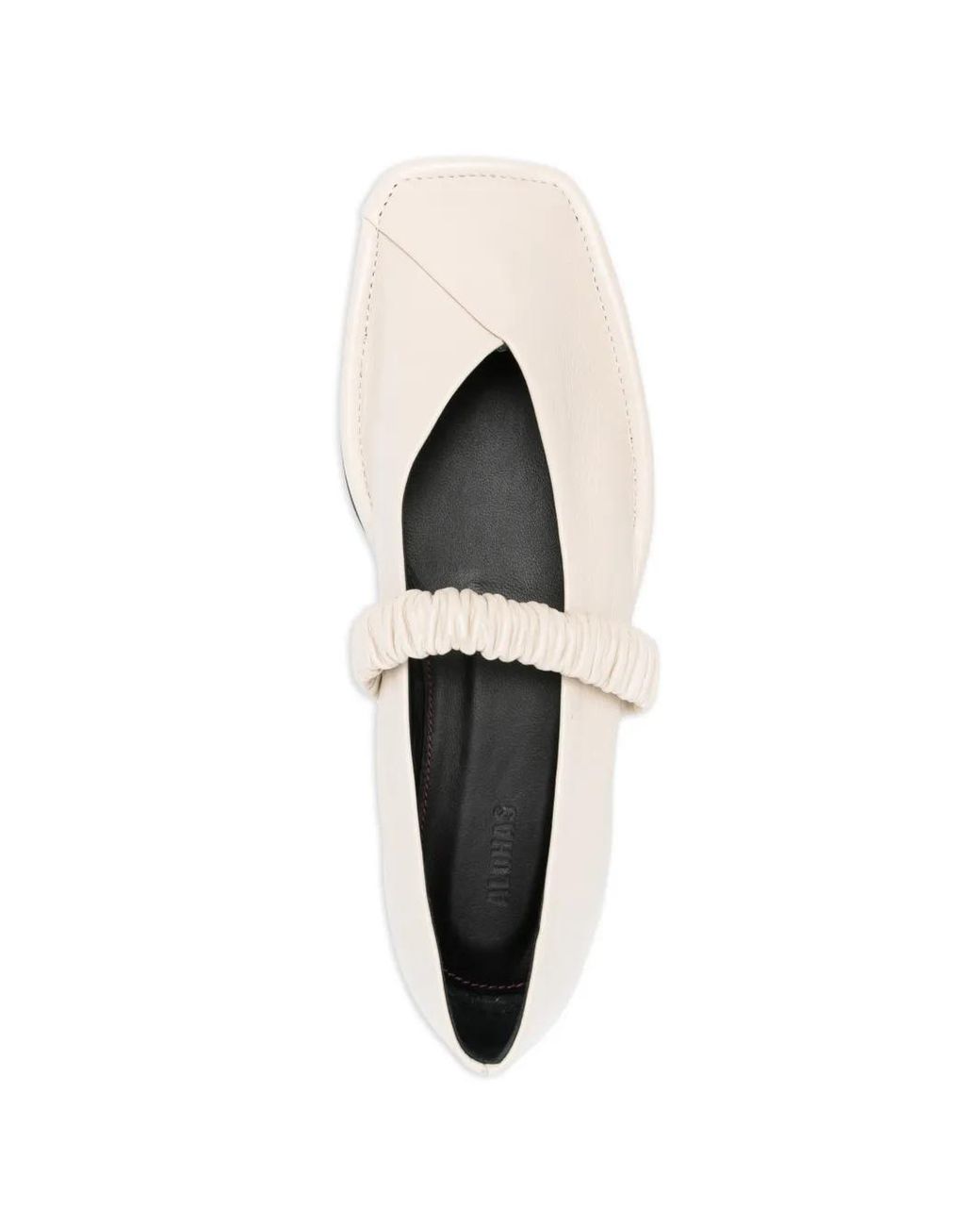 Alohas White Square-Toe Ballet Flats