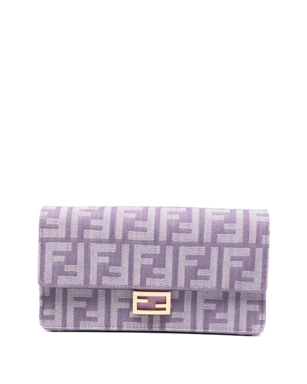 Fendi Purple Sac Wallet On Chain Baguette