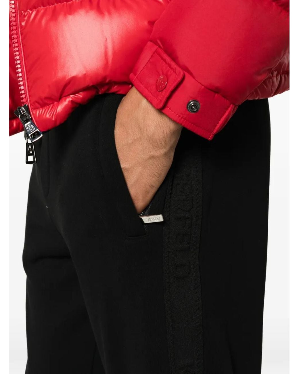 Karl Lagerfeld Black Logo-Tape Track Pants for men