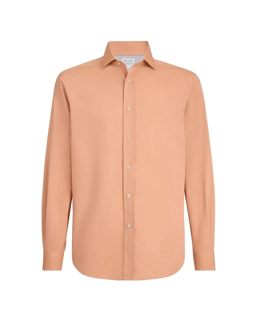 Brunello Cucinelli Pink Poplin Shirt for men