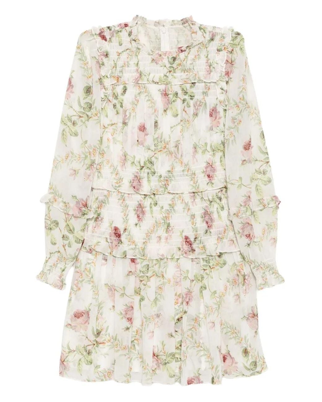Needle & Thread Natural Colette's Rose Emilia Mini Dress