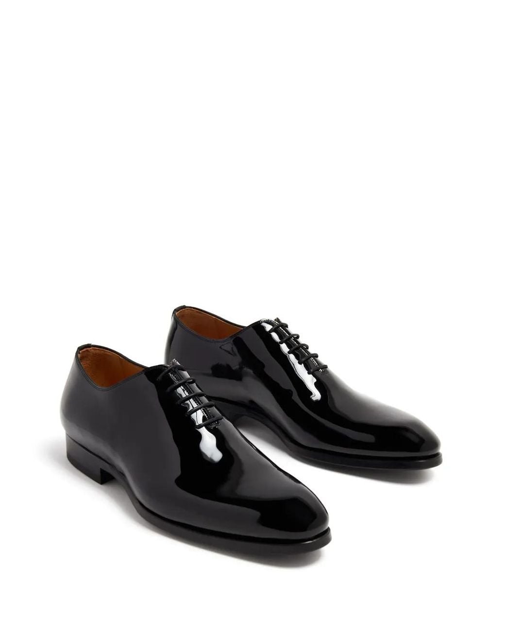 Magnanni Shoes Black Varnished Effect Oxford Shoes for men
