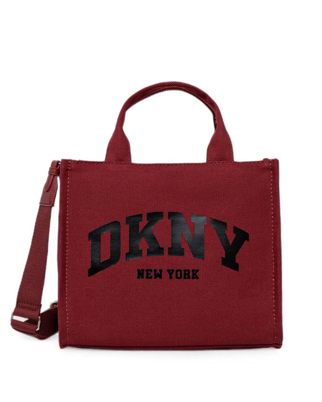 DKNY Red Medium Hadlee Logo-Print Tote Bag