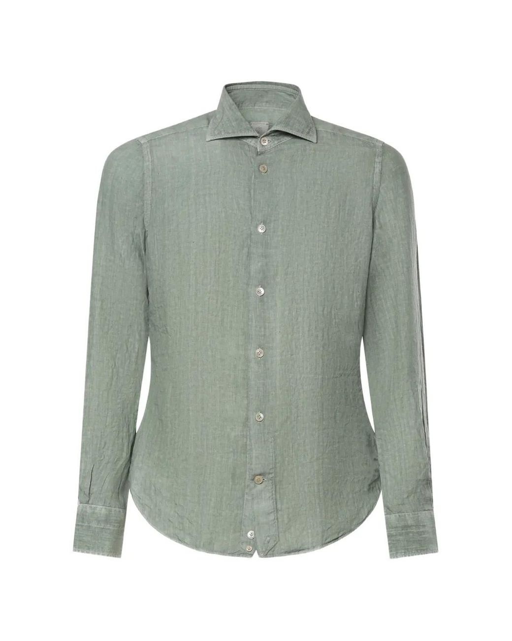 Eleventy Green Dandy Linen Shirt for men