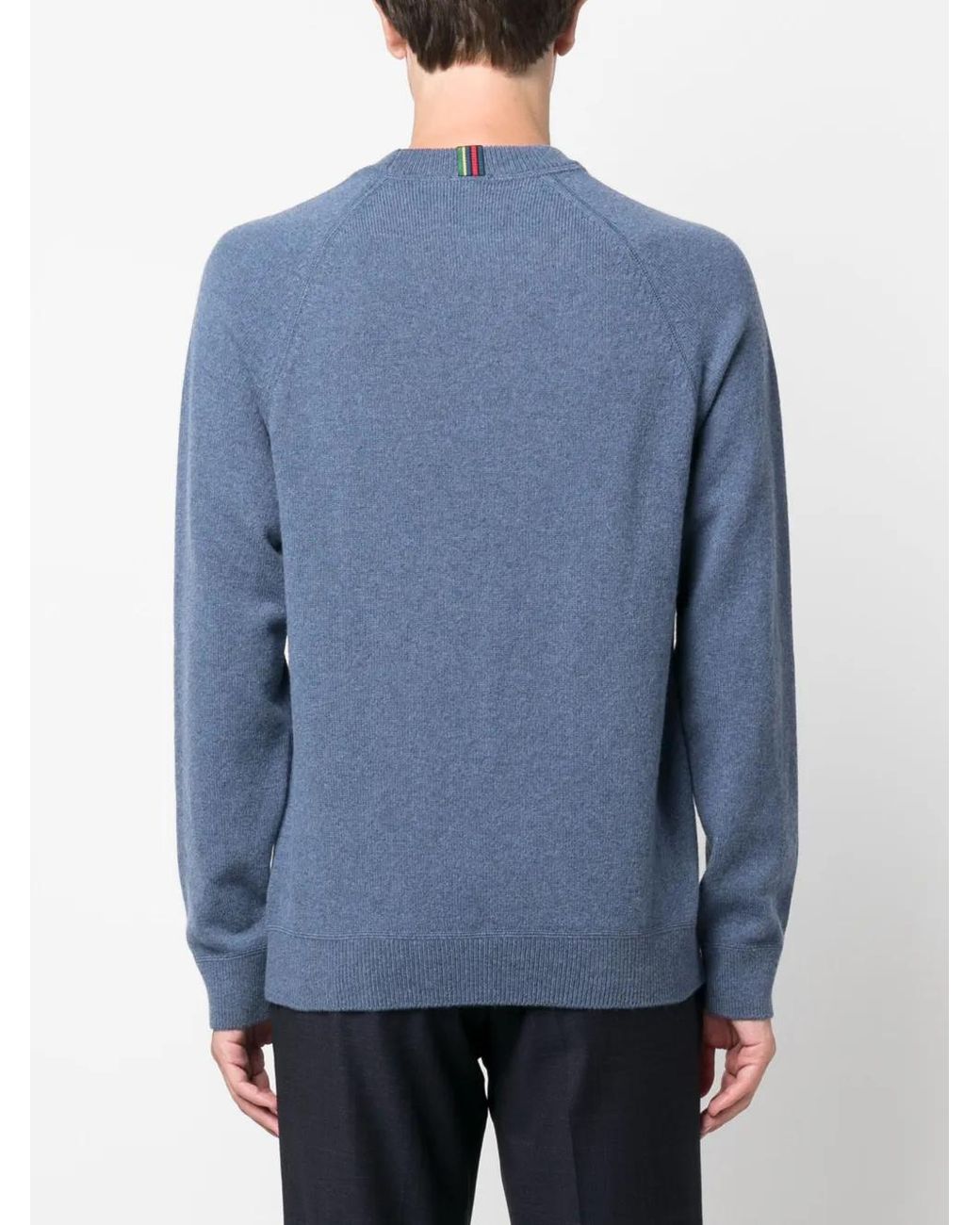 Paul Smith Blue Mélange-Effect Merino Wool Crew-Neck Jumper for men