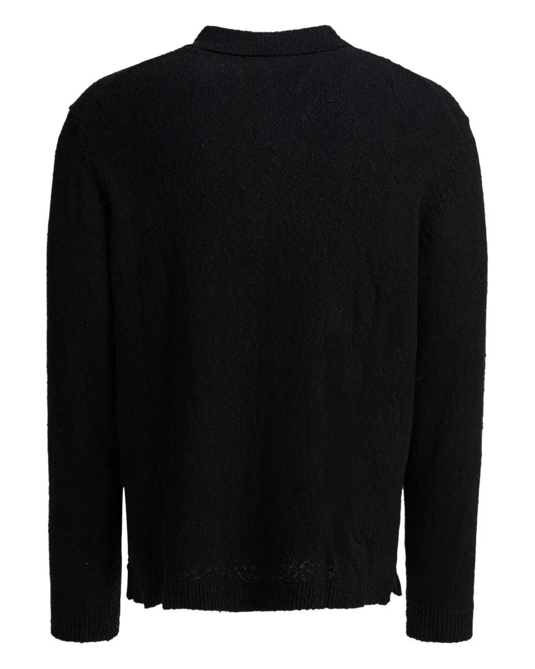 NN07 Black Buttoned Collar Polo Shirt for men
