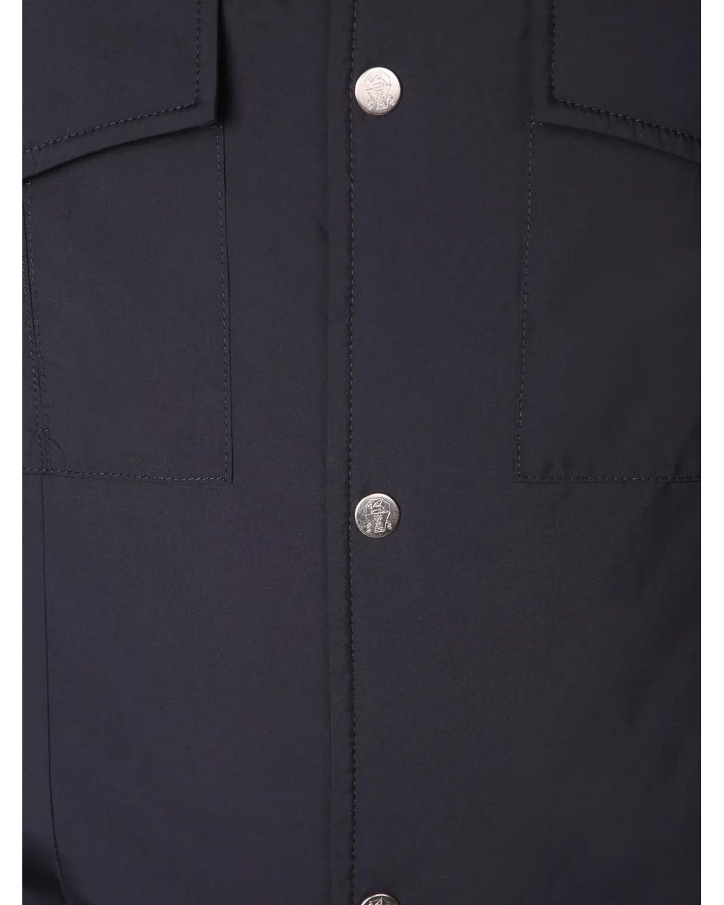 Brunello Cucinelli Blue Flap-Pocket Jacket for men