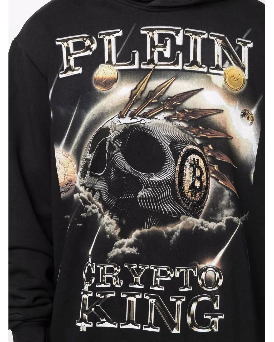 Philipp Plein Black 'Crypto King' Hoodie for men