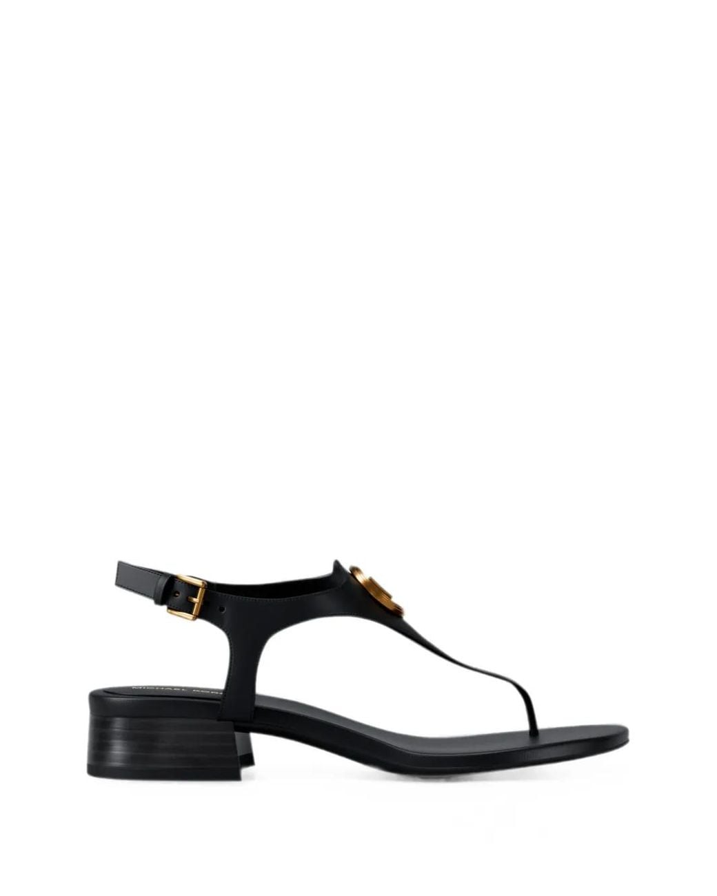 Michael Kors Black Mckenzie Logo-Plaque Sandals