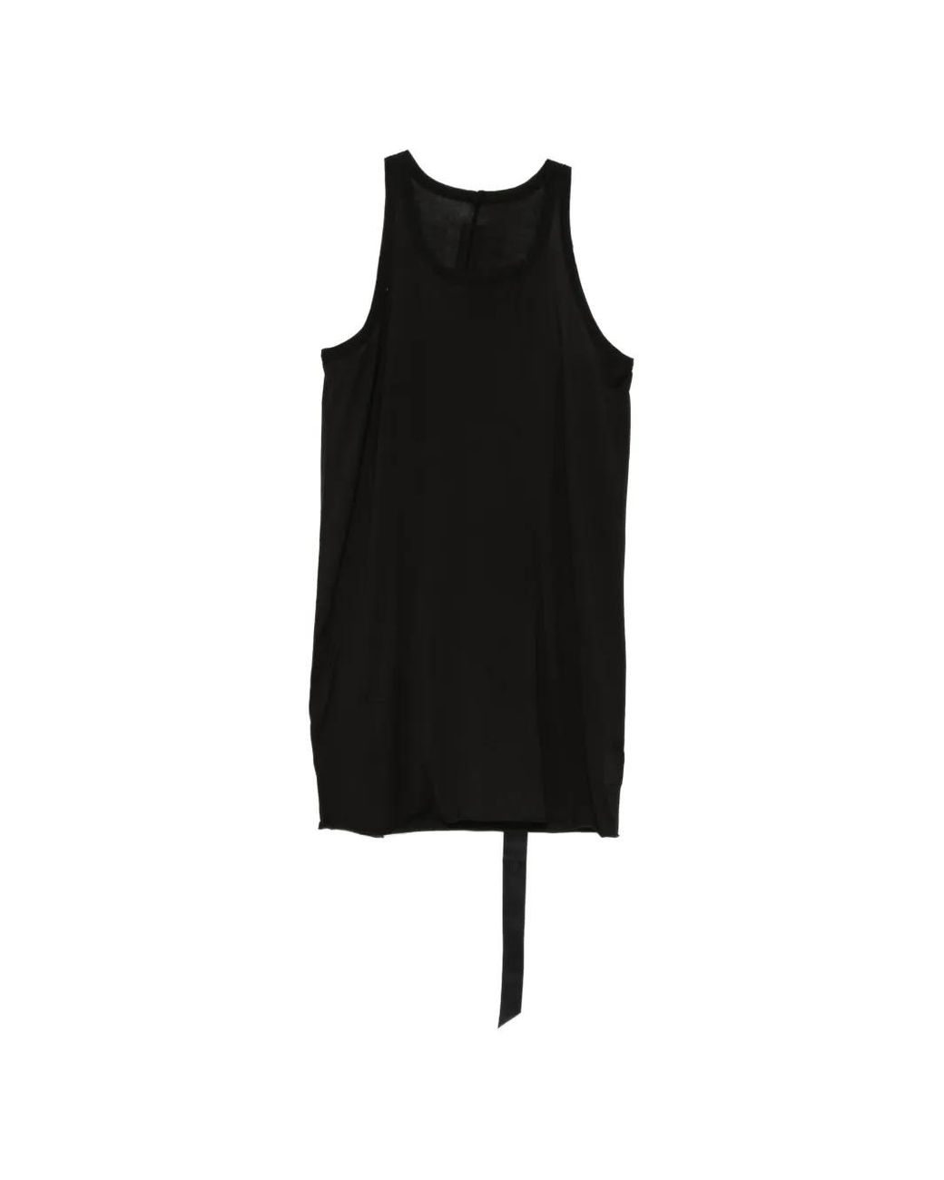 Rick Owens Black Sleeveless T-Shirt for men