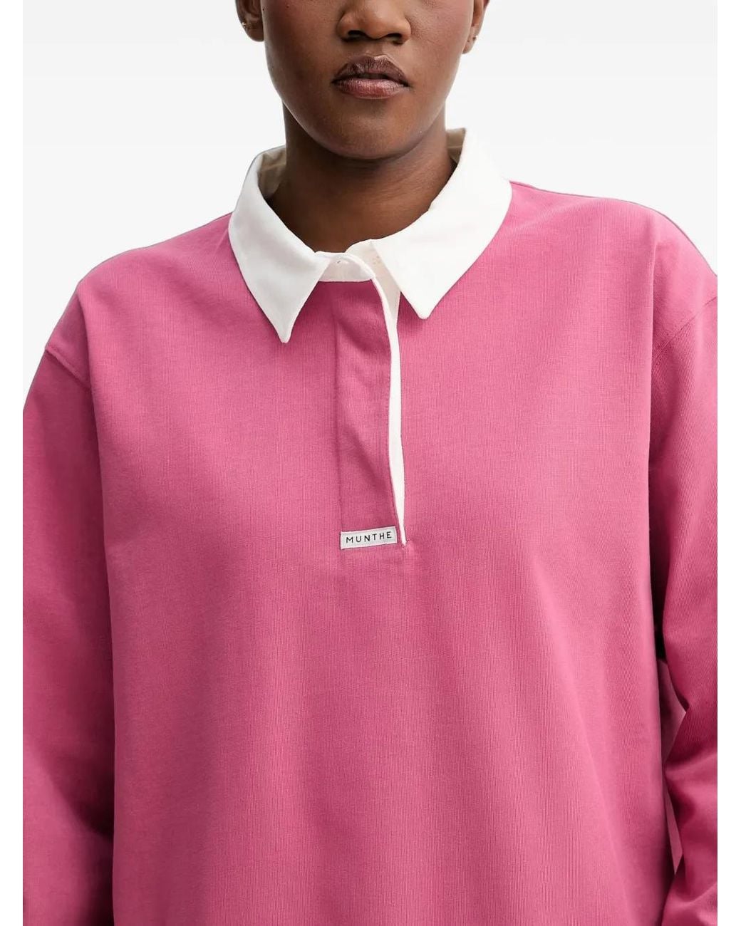 Polo En Coton Munthe en coloris Pink