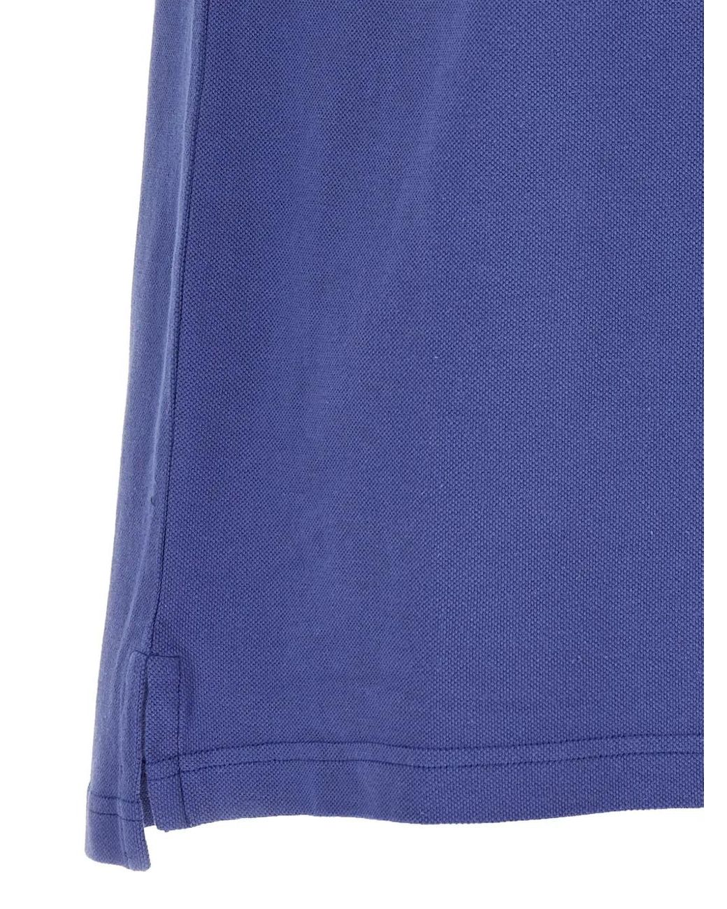 Etro Blue Paisley-Print Button Polo Shirt for men