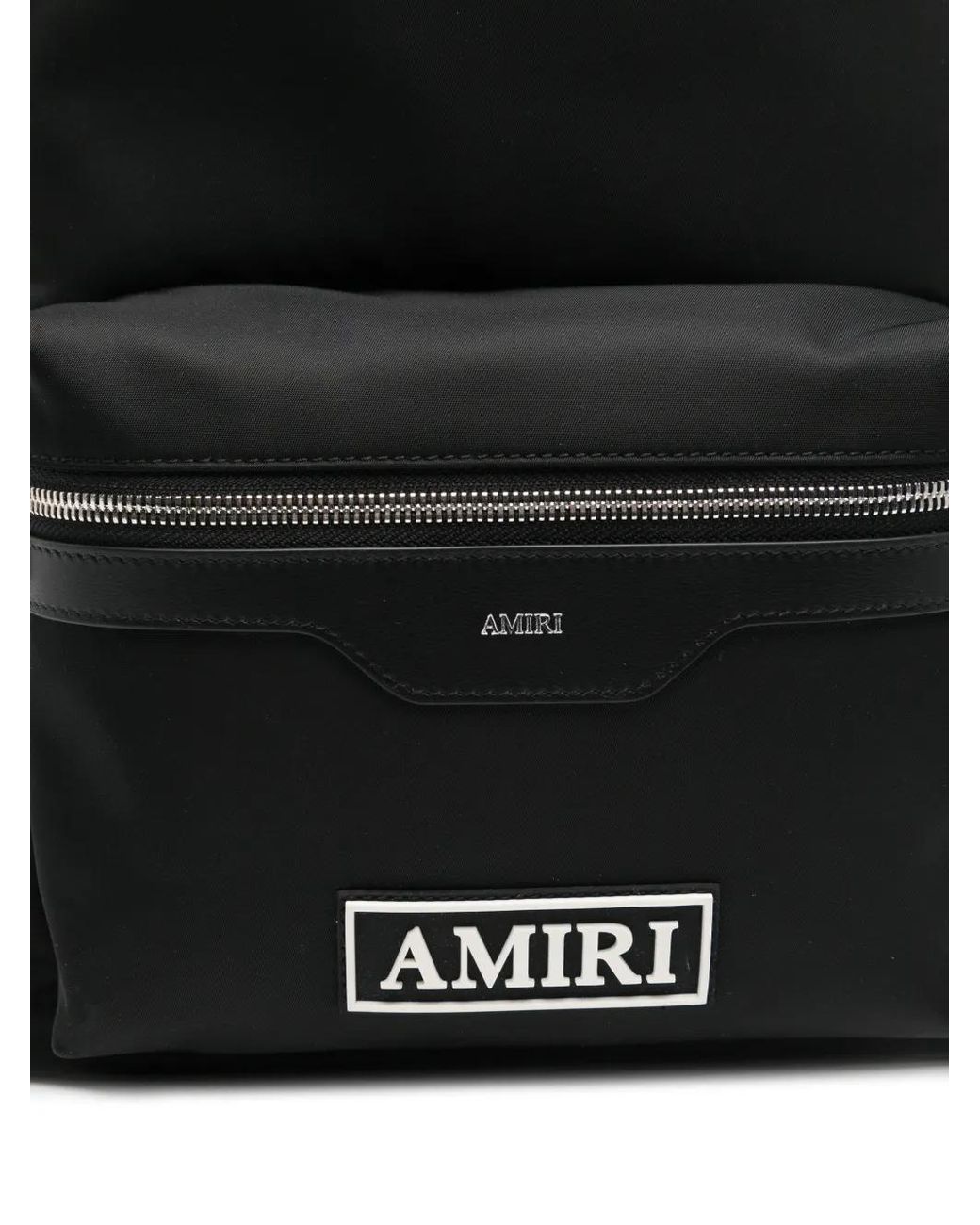 Amiri Black Logo-Patch Zip-Fastening Backpack for men
