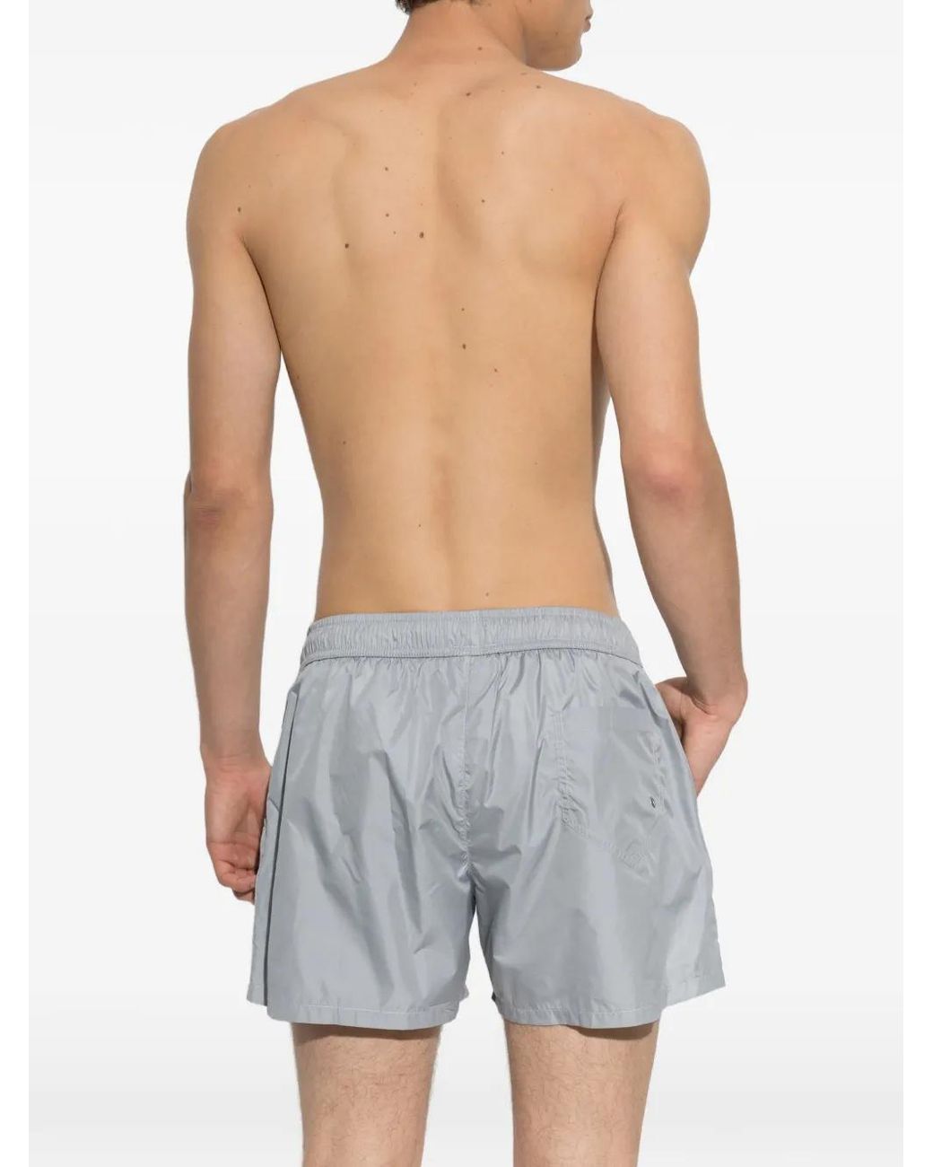 Moschino Blue Logo-Print Swim Shorts for men