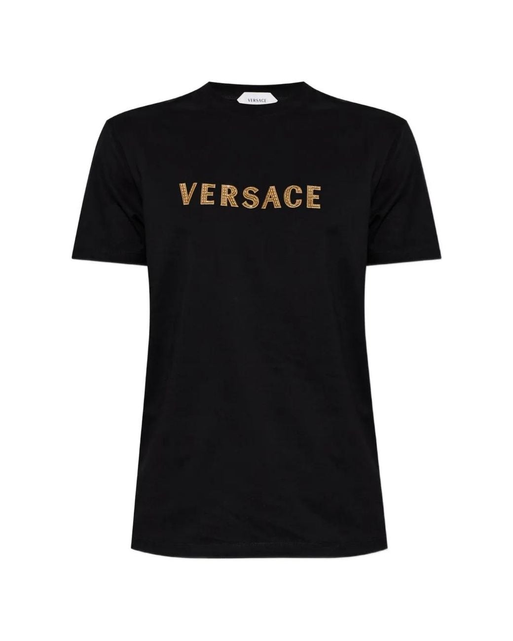 Versace Black T-Shirt With Logo for men