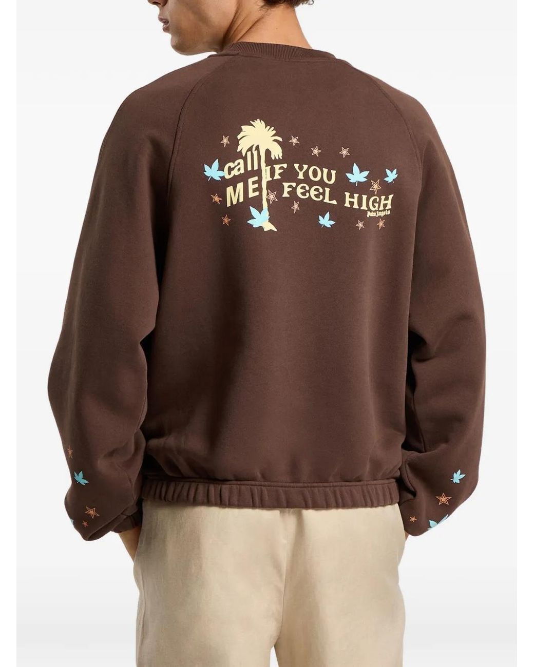 Palm Angels Brown Feel High Regular Crewneck Sweatshirt for men