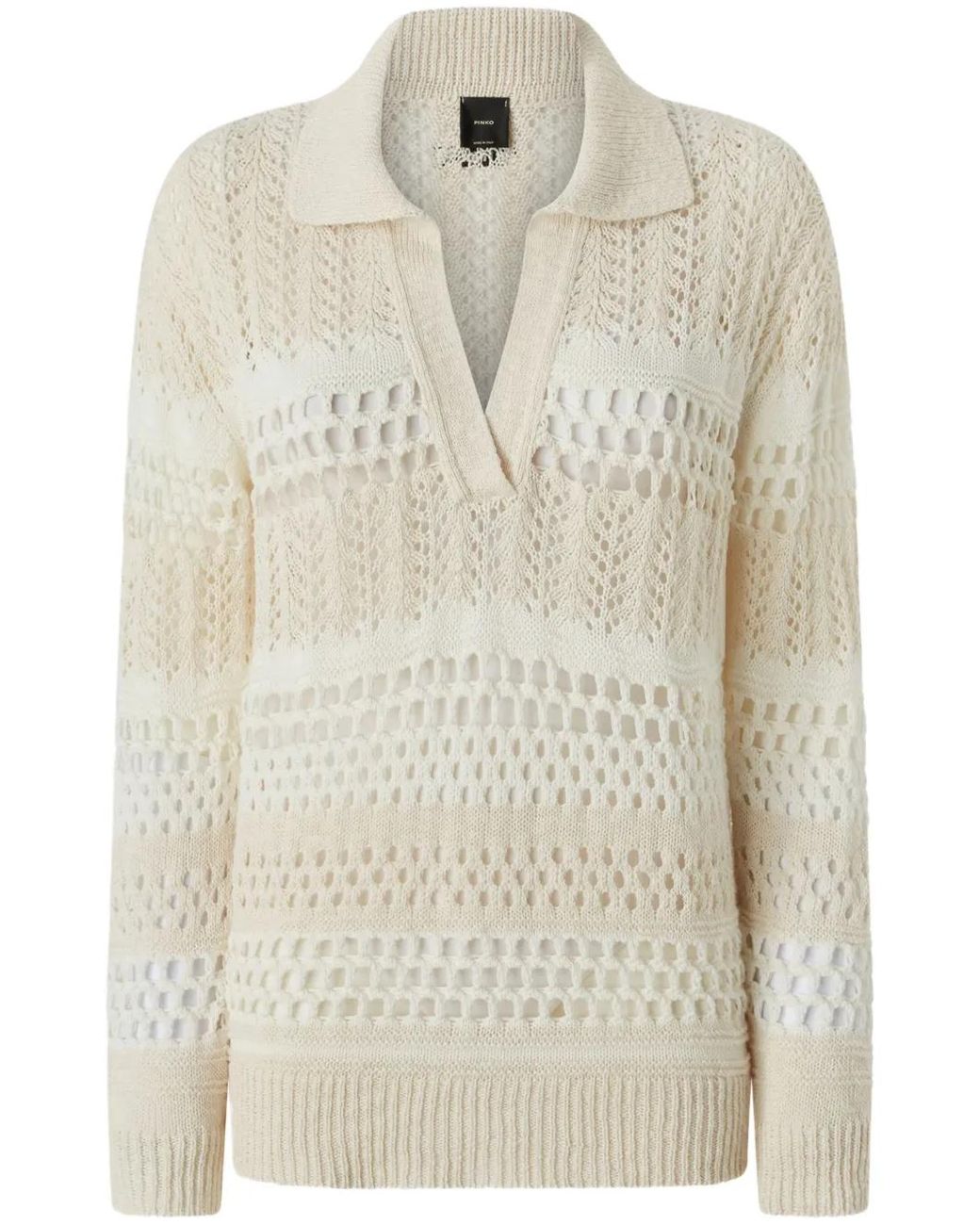 Pinko Natural Linen-Cotton Blend Sweater