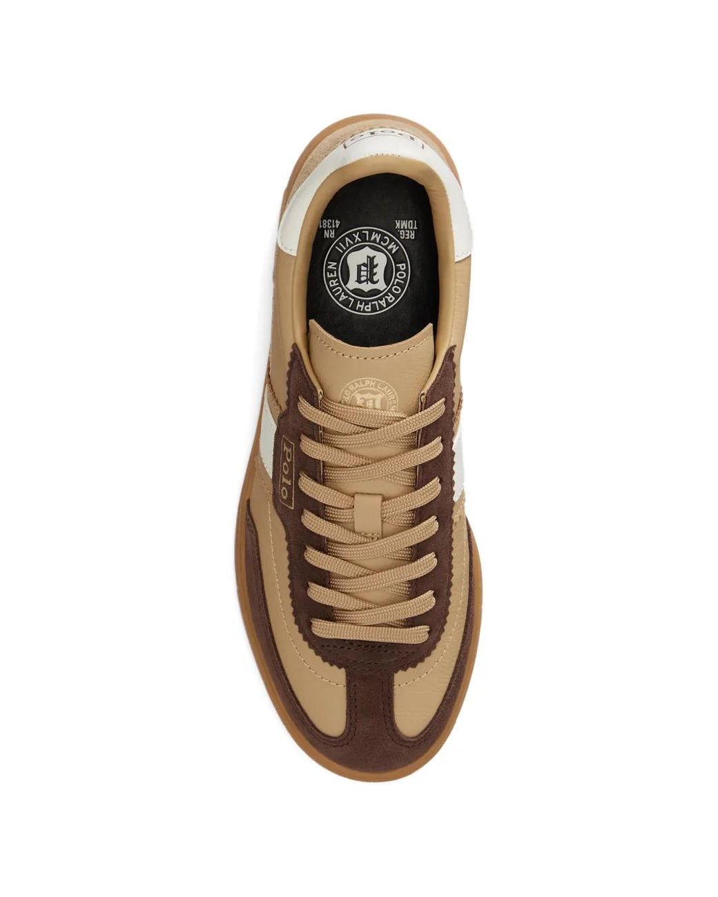 Polo Ralph Lauren Brown Side Stripes Bedford Leather Sneakers