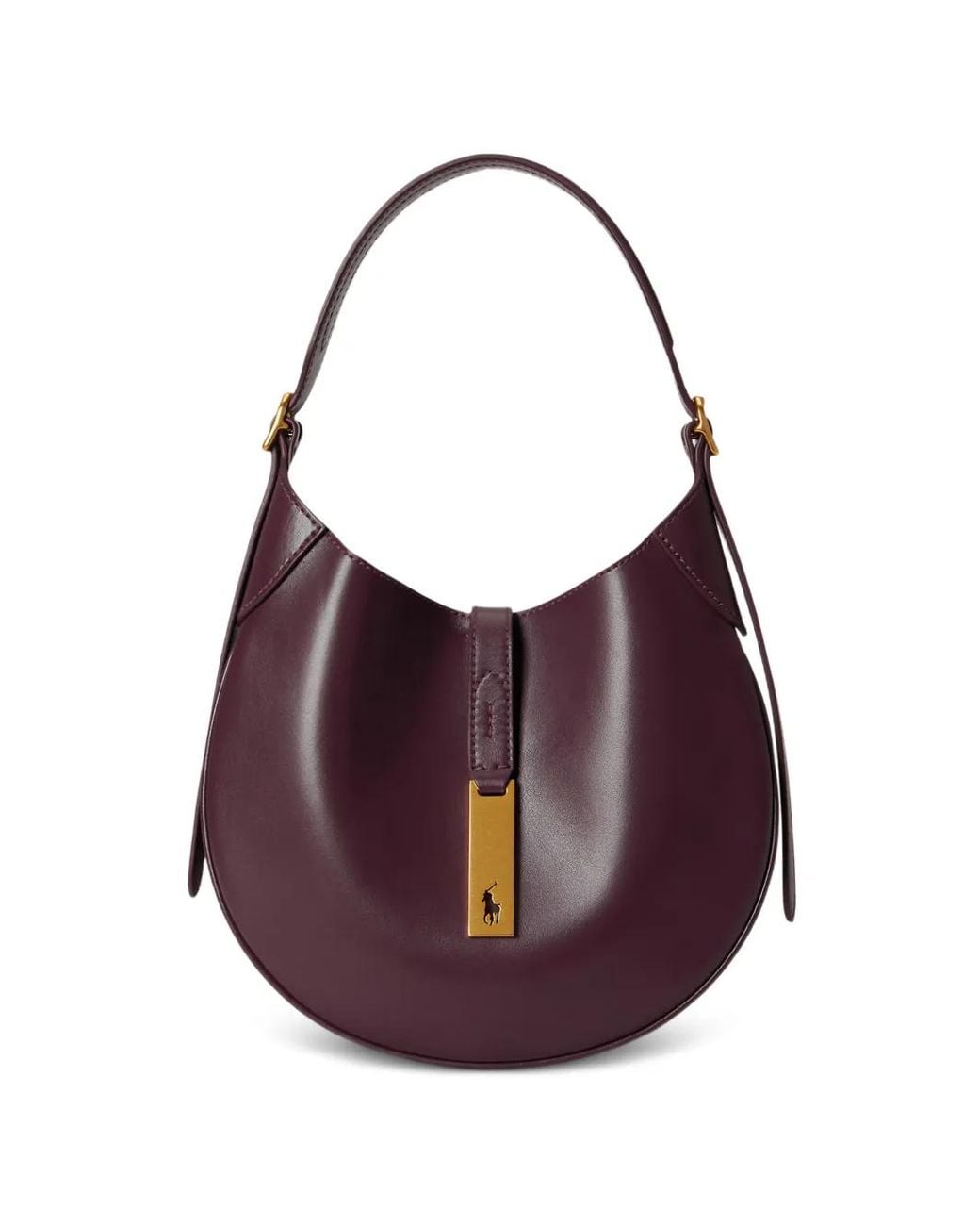 Polo Ralph Lauren Purple Polo Id Leather Shoulder Bag