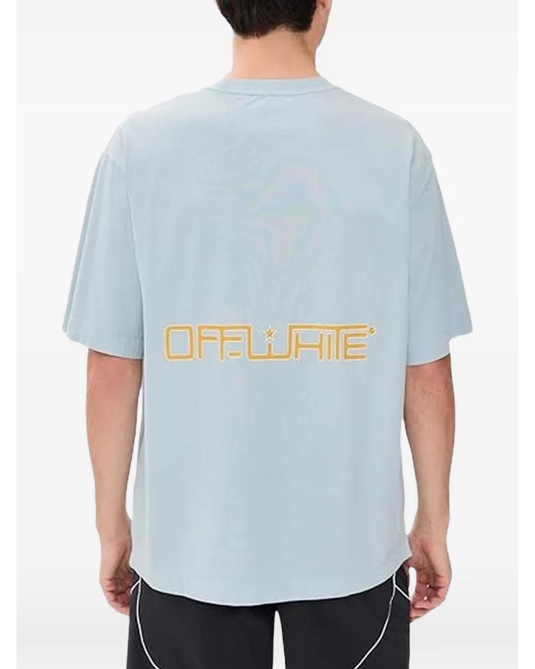 Off-White c/o Virgil Abloh Blue Sporty Skate Logo-Print T-Shirt for men