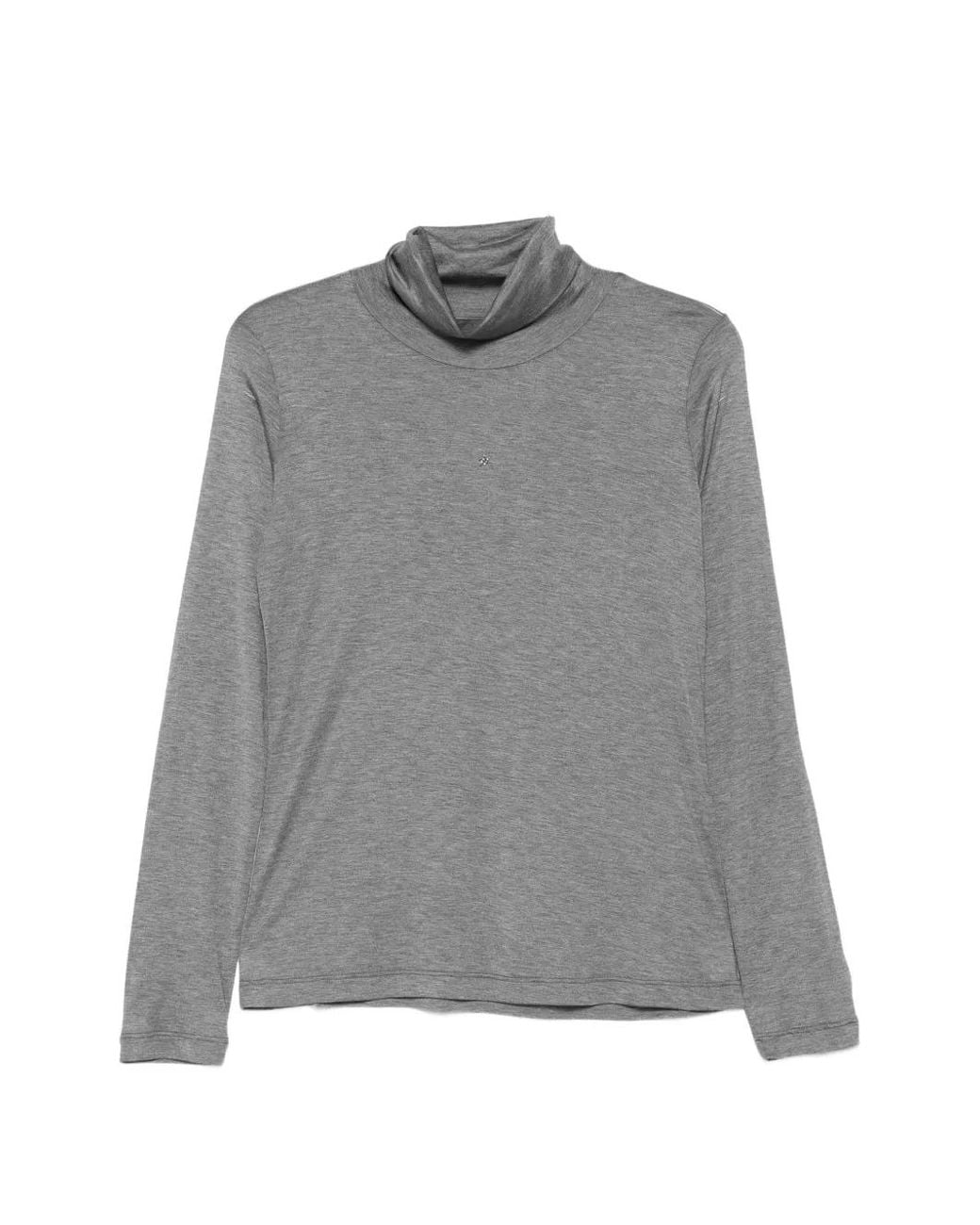 Lorena Antoniazzi Gray Roll-Neck Long-Sleeve T-Shirt