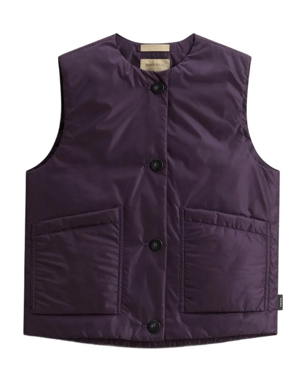 Woolrich Purple Button-Fastening Quilted Vest