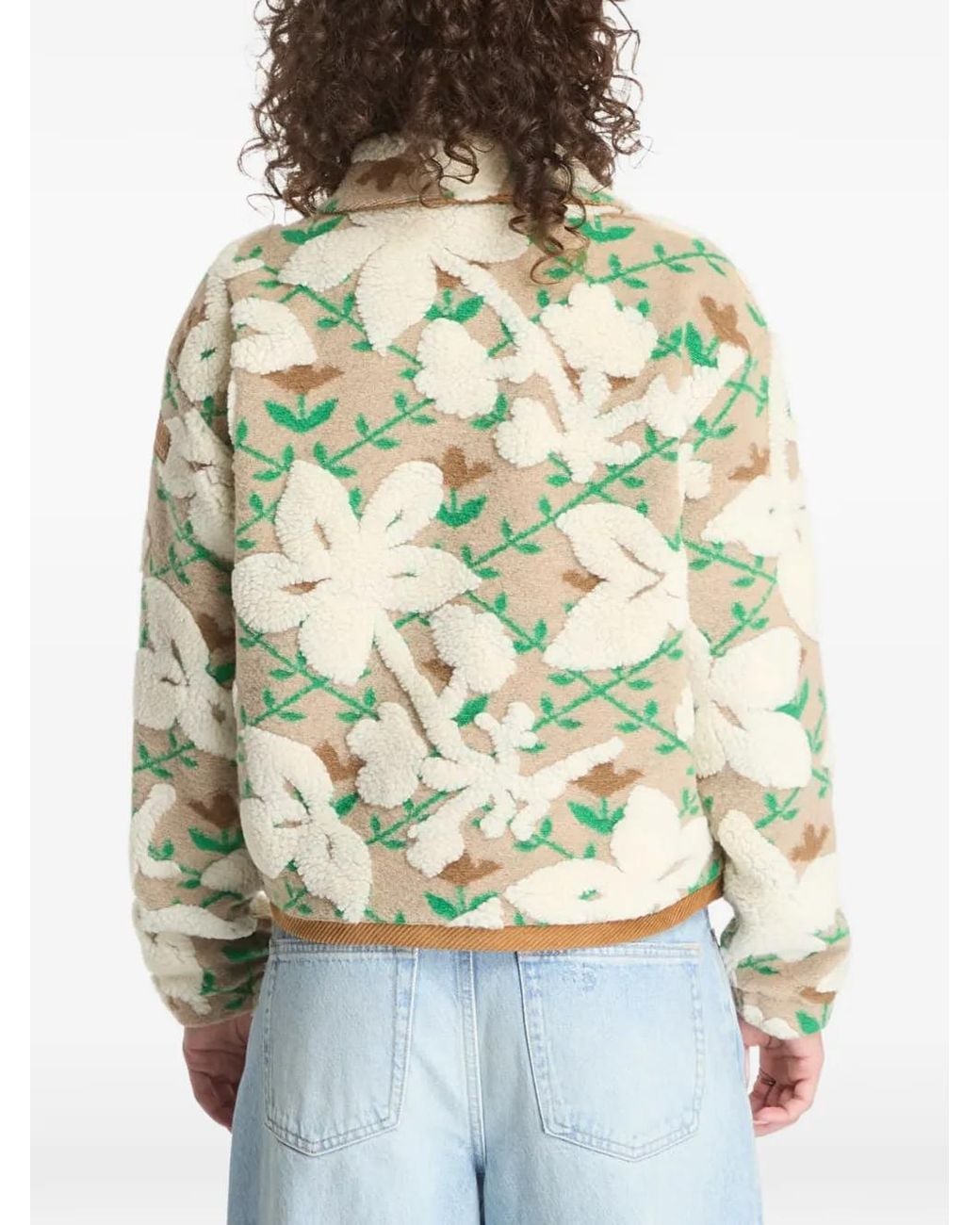 Napapijri White T-Bloom Floral-Print Fleece Jacket