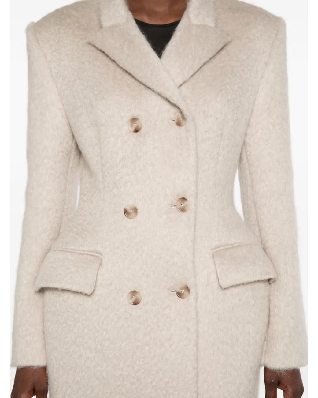 Magda Butrym White Double-Breasted Coat