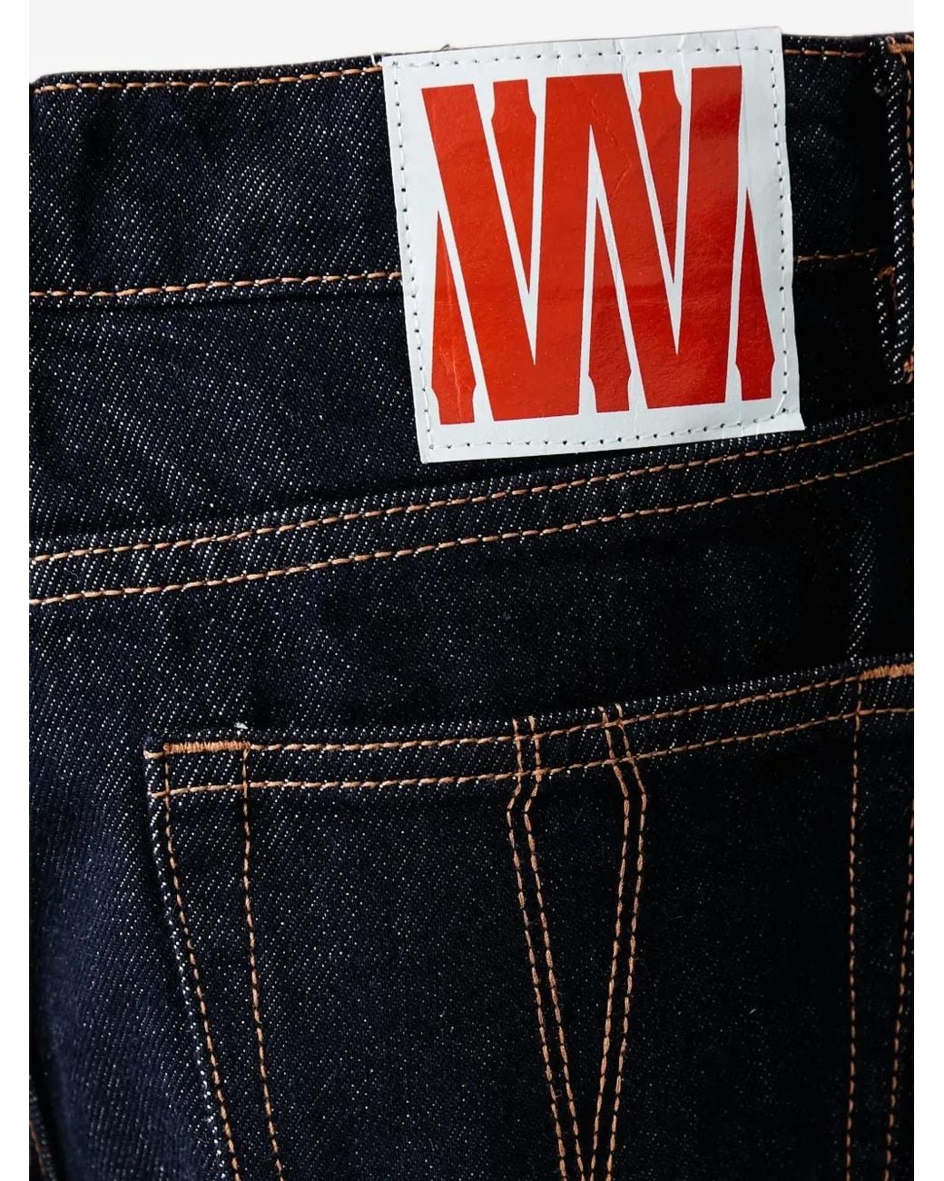 WRSTBHVR Blue Meg V3 Asymmetric-Waist Wide-Leg Jeans