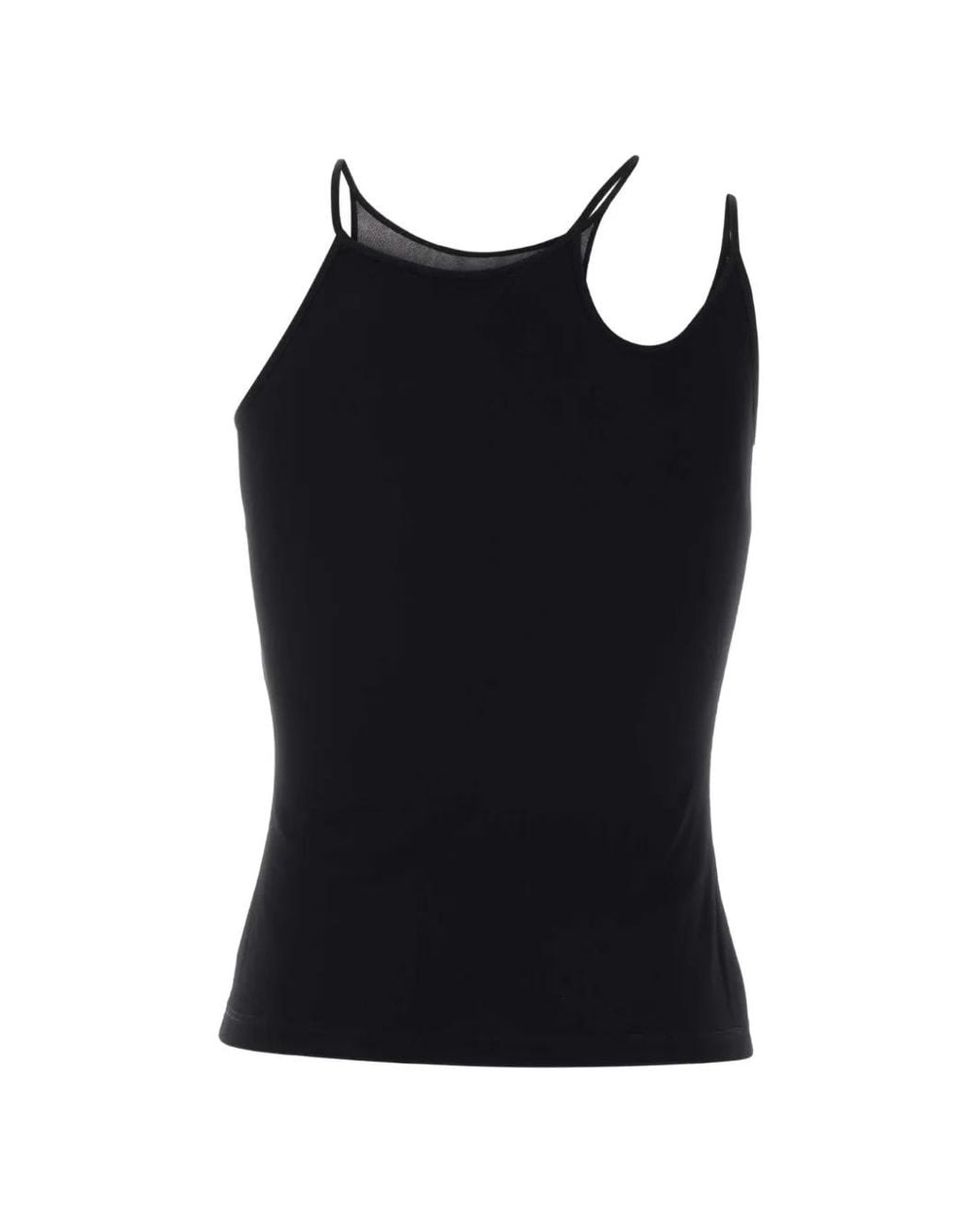 McQueen Black Cut-Out Mesh Tank Top