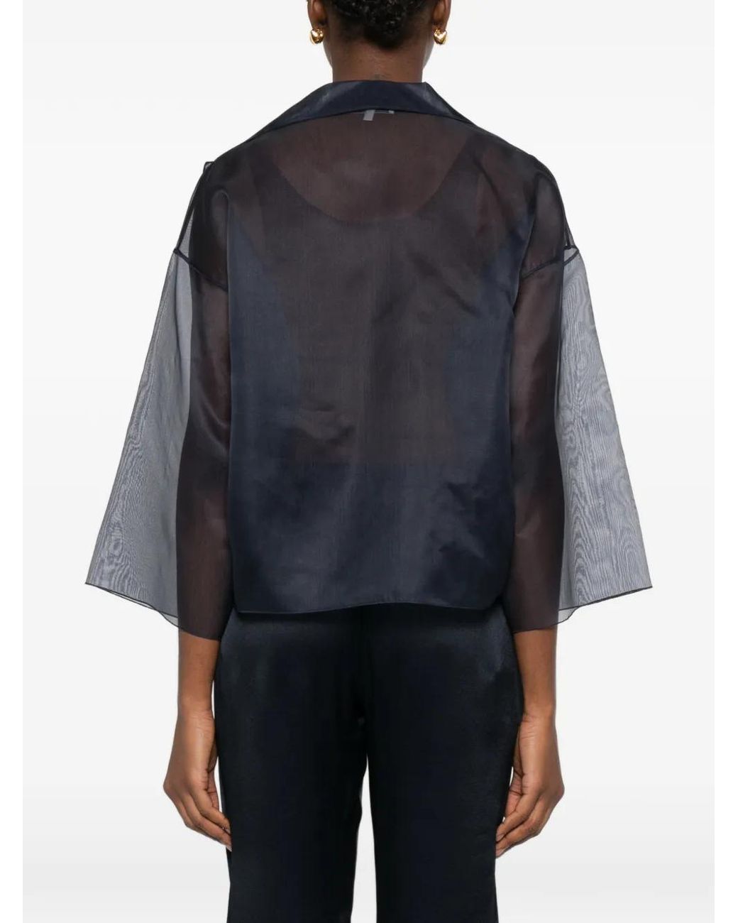 Antonelli Blue Emma Sheer-Finish Notch-Lapel Jacket