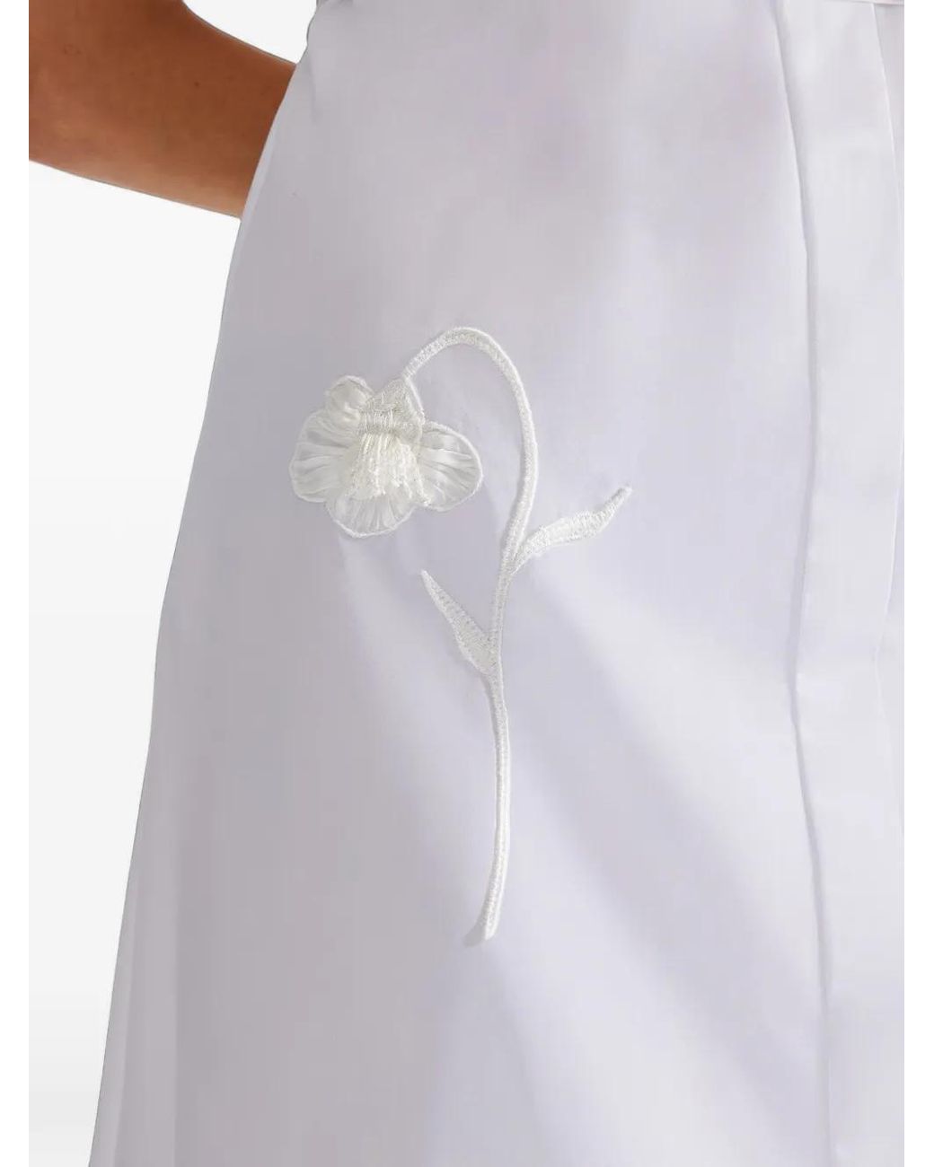 Erdem White Embroidered Midi Dress
