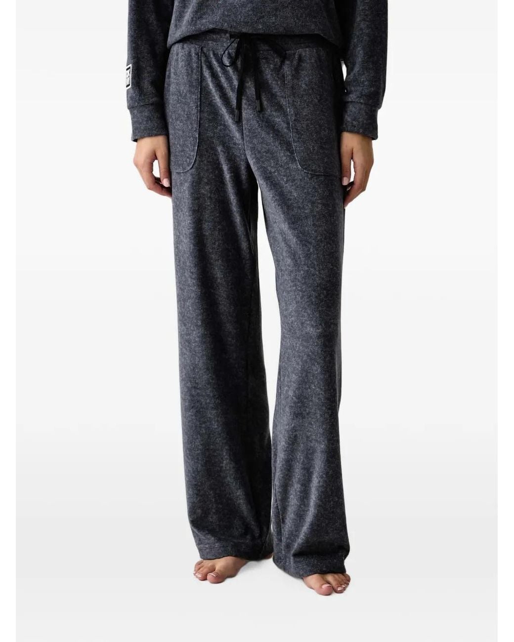 DKNY Black Logo-Patch Pajama Set